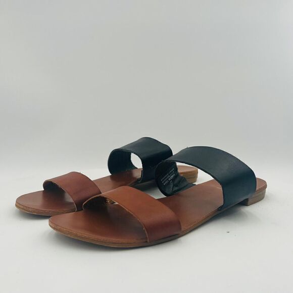 Loft Women's Dual Black/Tan Flat Sandal Size 7. - Picture 1 of 12
